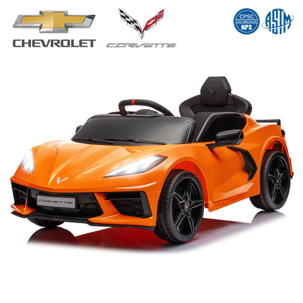 kids-ride-on-car-bluetooth-3-speeds-remote-control-12v-4-5ah-front-view-orange