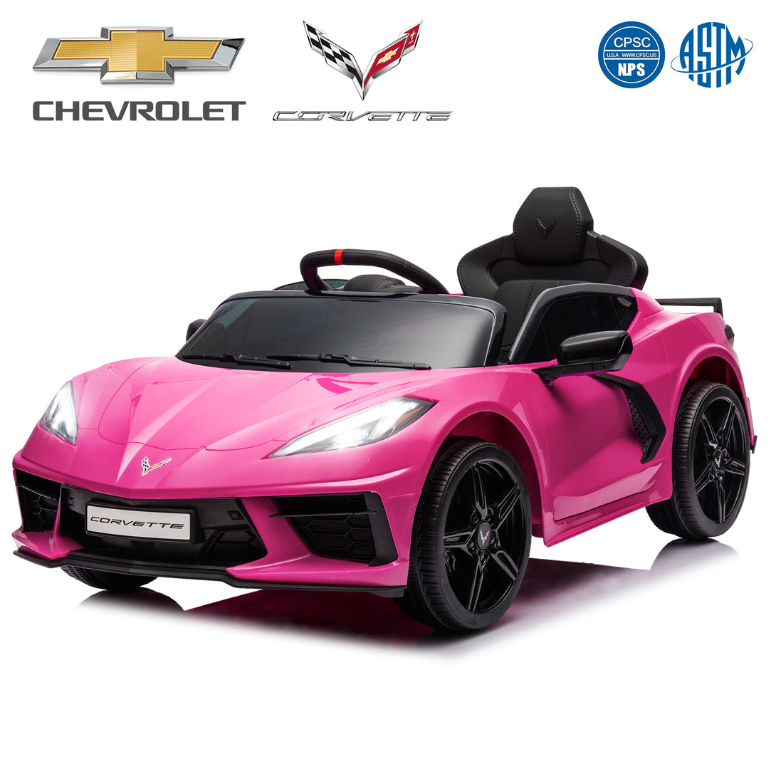 kids-ride-on-car-bluetooth-3-speeds-remote-control-12v-4-5ah-front-view-pink