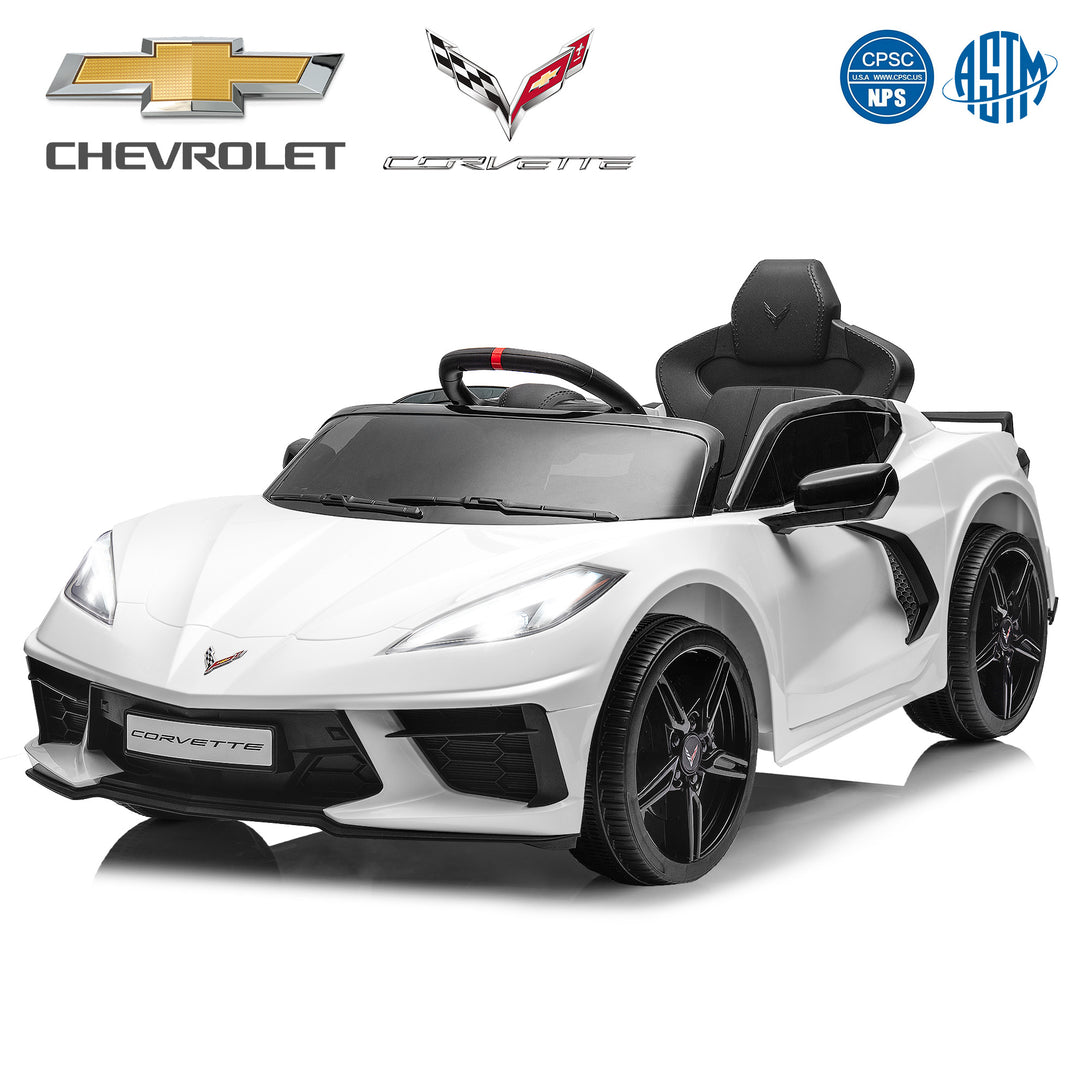 kids-ride-on-car-bluetooth-3-speeds-remote-control-12v-4-5ah-front-view-white