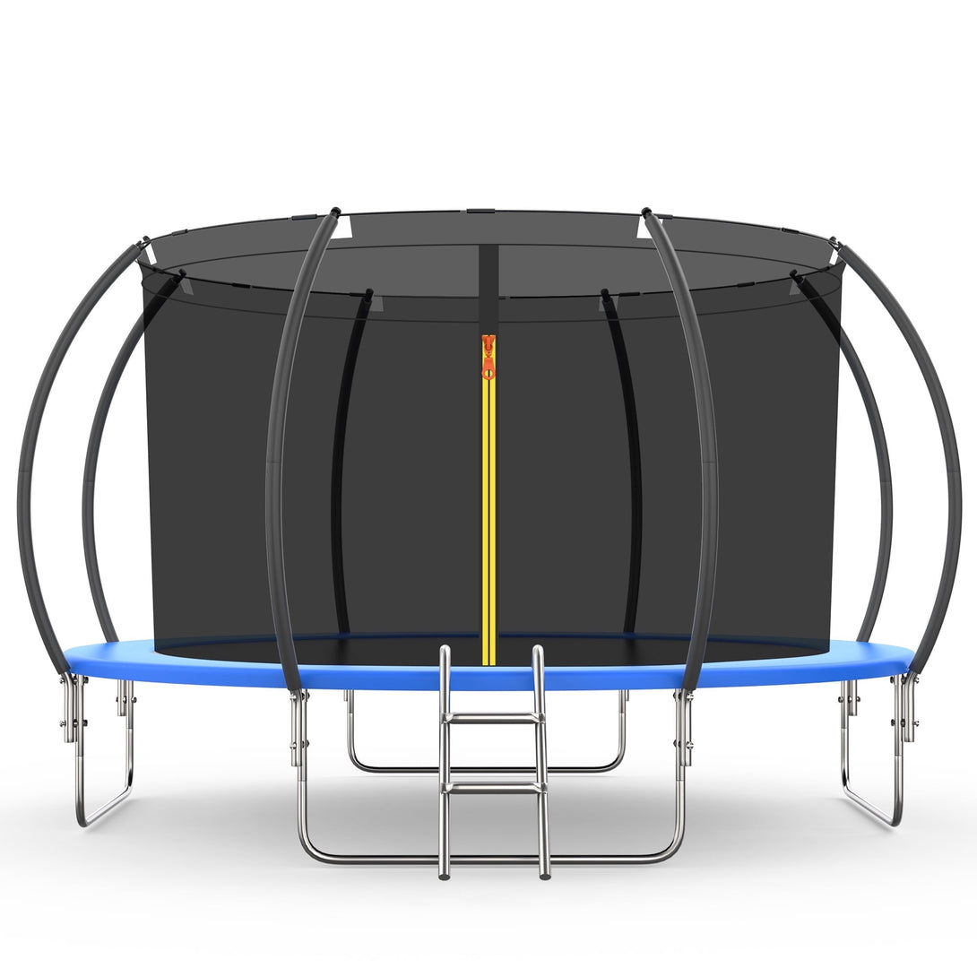 trampoline-with-enclosure-net-600-lbs-10ft-new-upgraded-recreational-with-waterproof-jump-mat-ladder-front-view