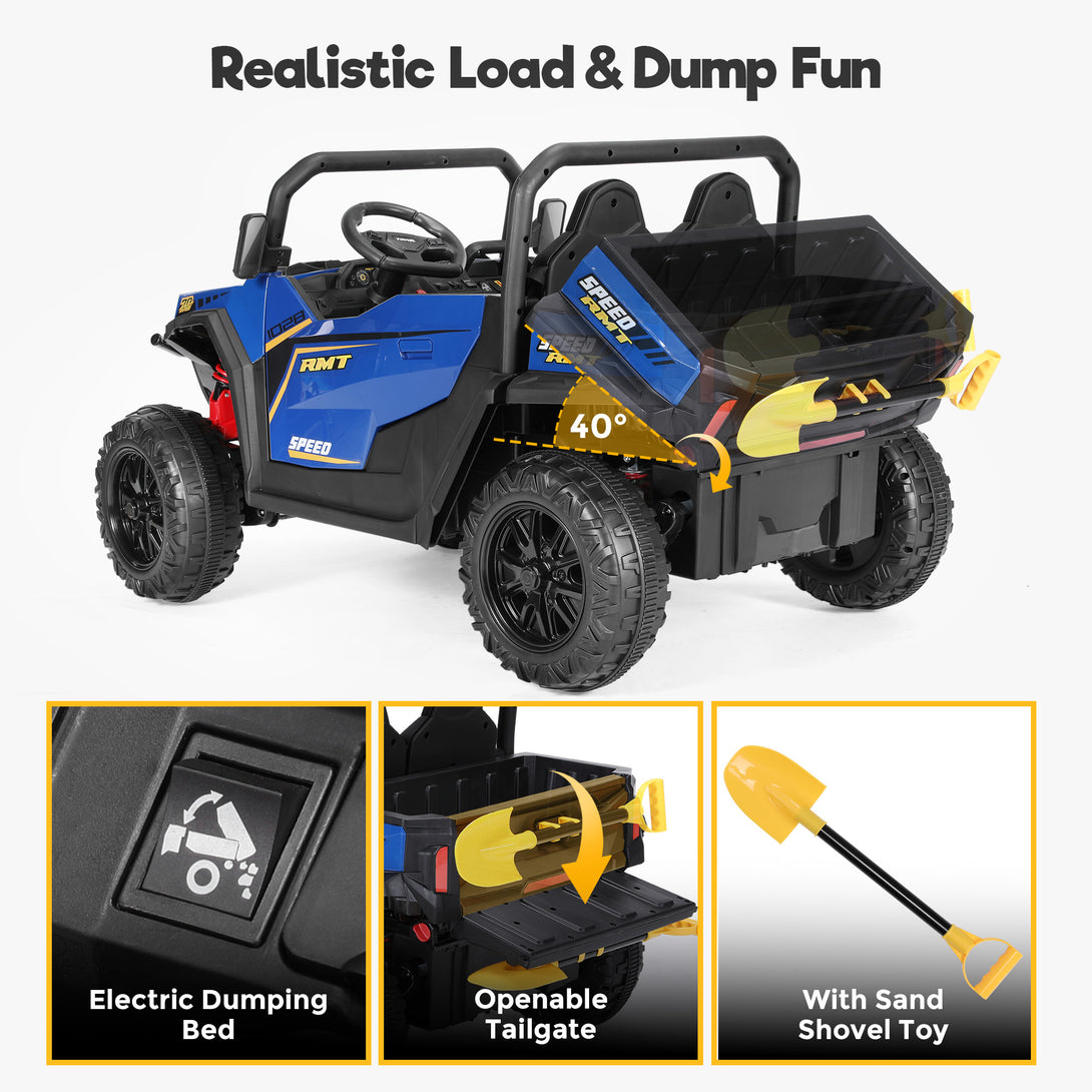 kids-ride-on-car-2-seater-electric-toys-bluetooth-remote-control-24v-realistic-load-dump-fun