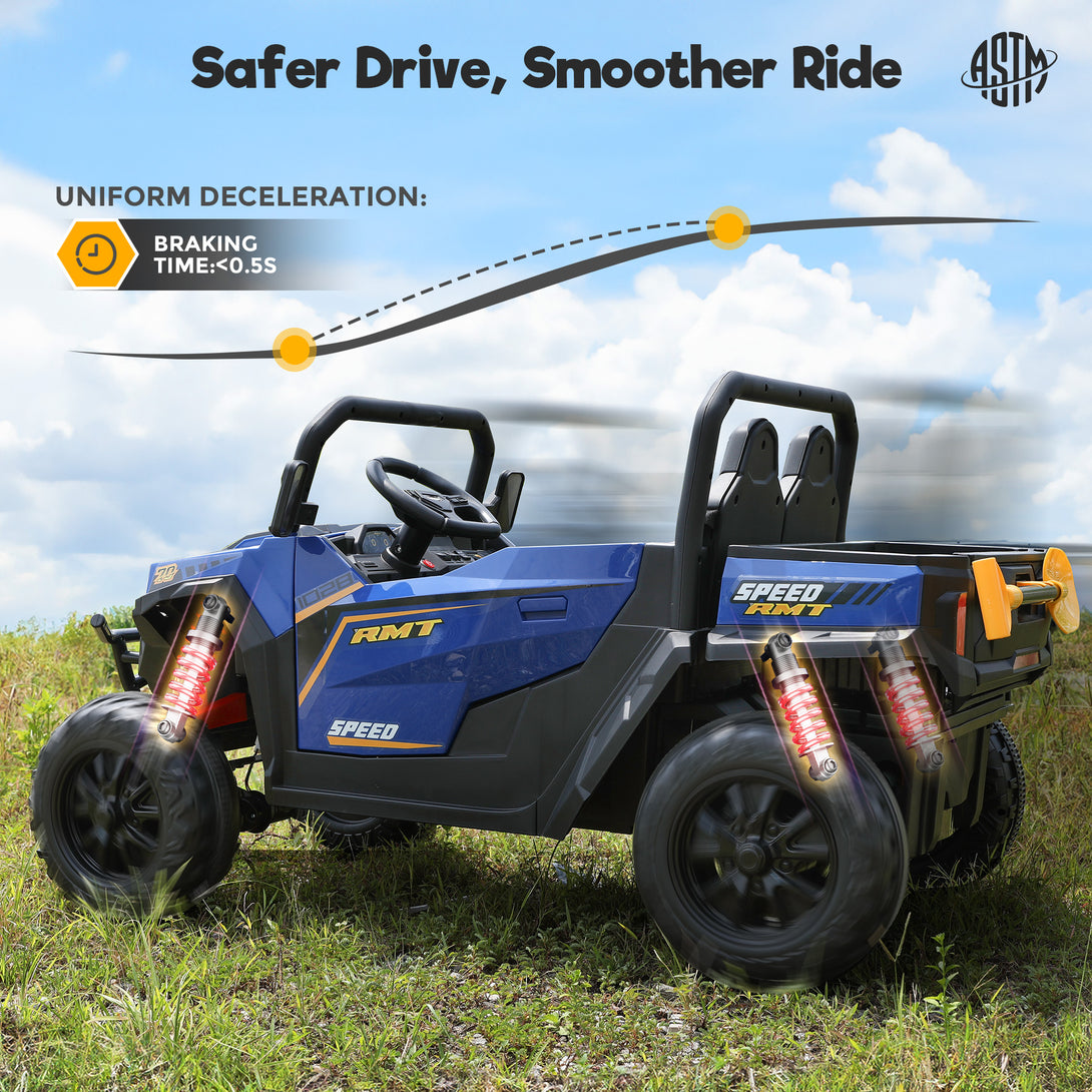 kids-ride-on-car-2-seater-electric-toys-bluetooth-remote-control-24v-safer-drive-smoother-ride